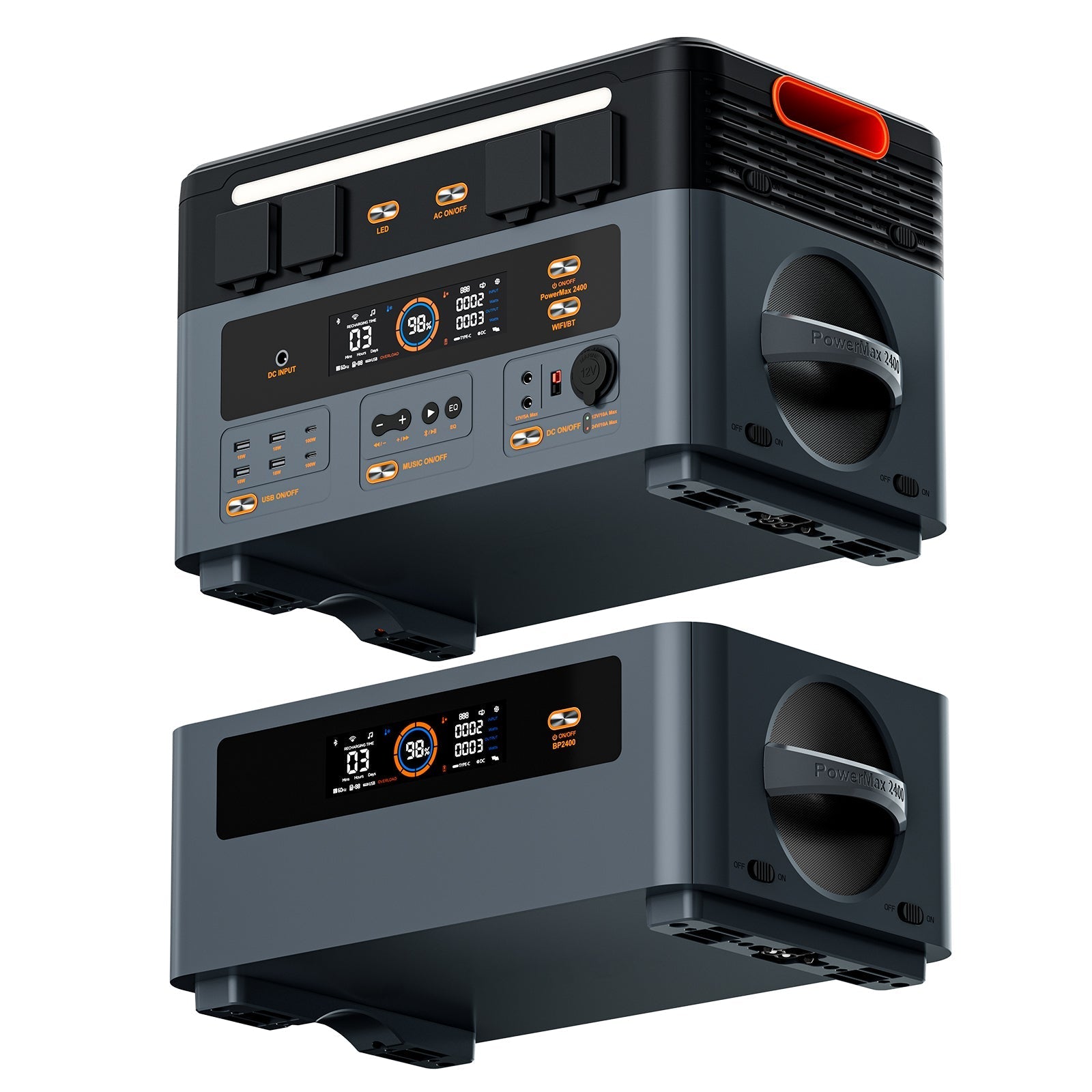 OSCAL BP2400 Pro 2 kWh Add-on Battery — Exclusive to PM2400Pro; No Connection Cables Required.