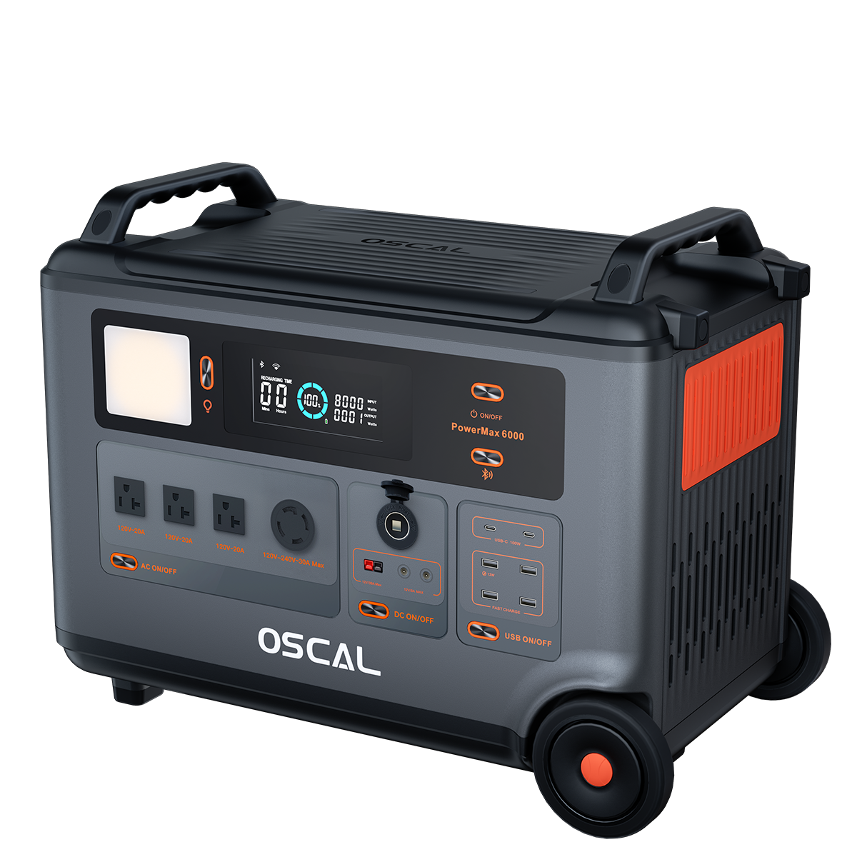 OSCAL PowerMax 6000 Portable Power Station 6000W(Surge 7200W) 3600Wh