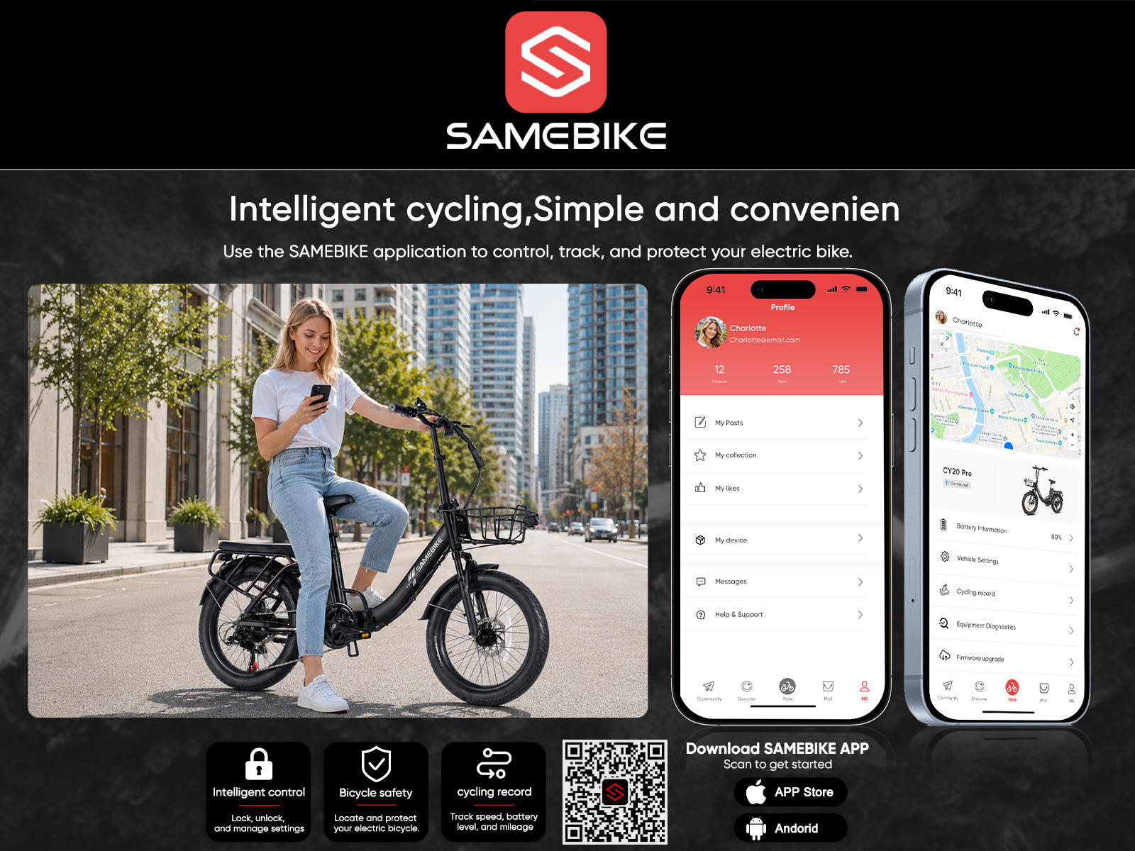 Samebike CY20 Pro Portable Commuter Electric Bike
