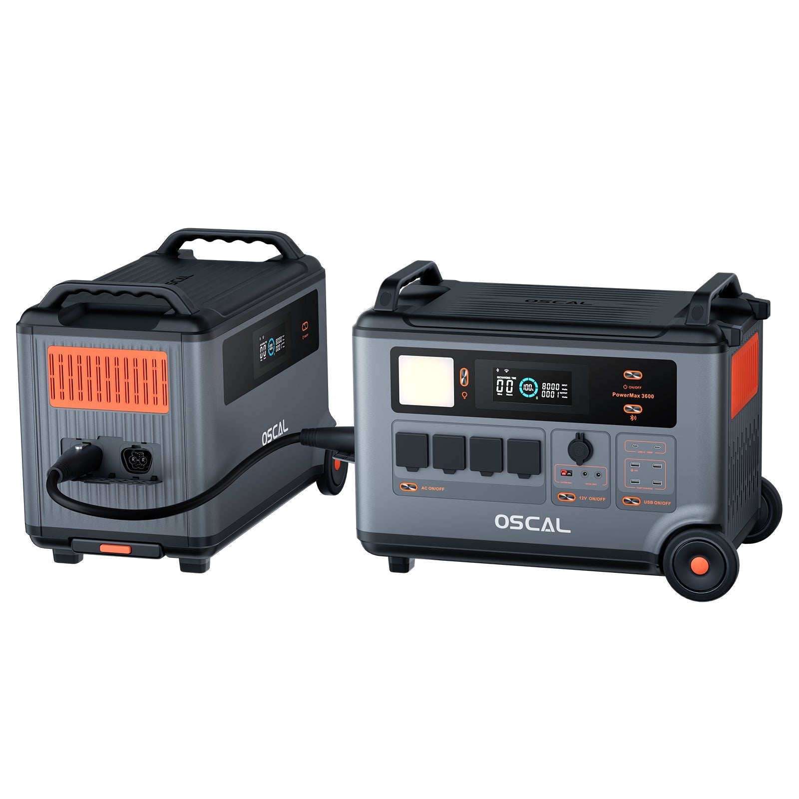OSCAL BP3600 3600Wh additional battery  exclusive for PowerMax3600 & PowerMax6000  no connection cables required Expandable to 57.6kWh